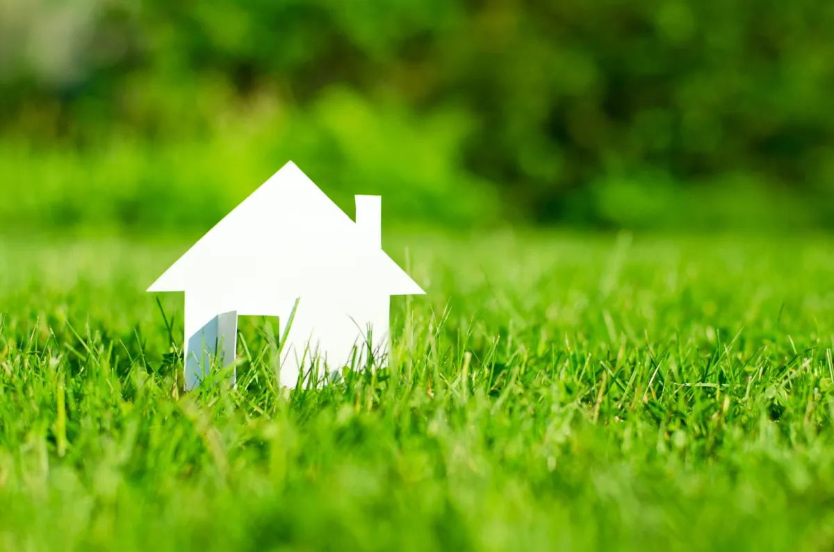 paper house on grass