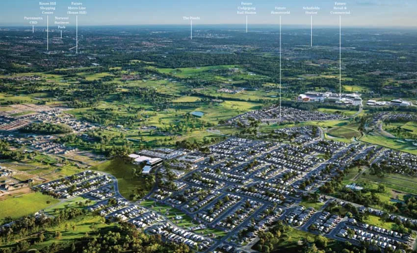 birds eye view of housing estate
